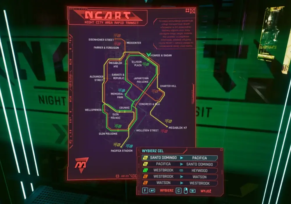 Night City w Cyberpunku 2077 - dzielnice, metro i życie ulicy