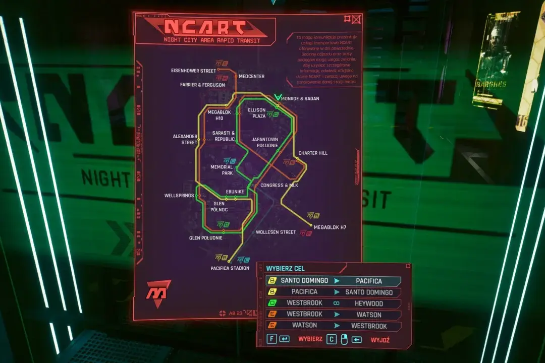 Night City w Cyberpunku 2077 - dzielnice, metro i życie ulicy