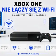 Xbox One nie widzi Wi-Fi? Diagnostyka połączenia sieciowego i Wi-Fi. Konsola, kontroler i ekran z menu diagnostycznym.