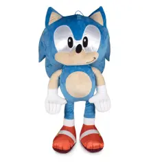 Pluszowy Sonic, który wygląda, jakby miał już sporo lat, ale wciąż jest gotów do przygód.