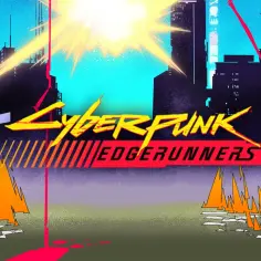Neonowe miasto w blasku słońca, logo Cyberpunk Edgerunners II. Czekamy na kolejny sezon!