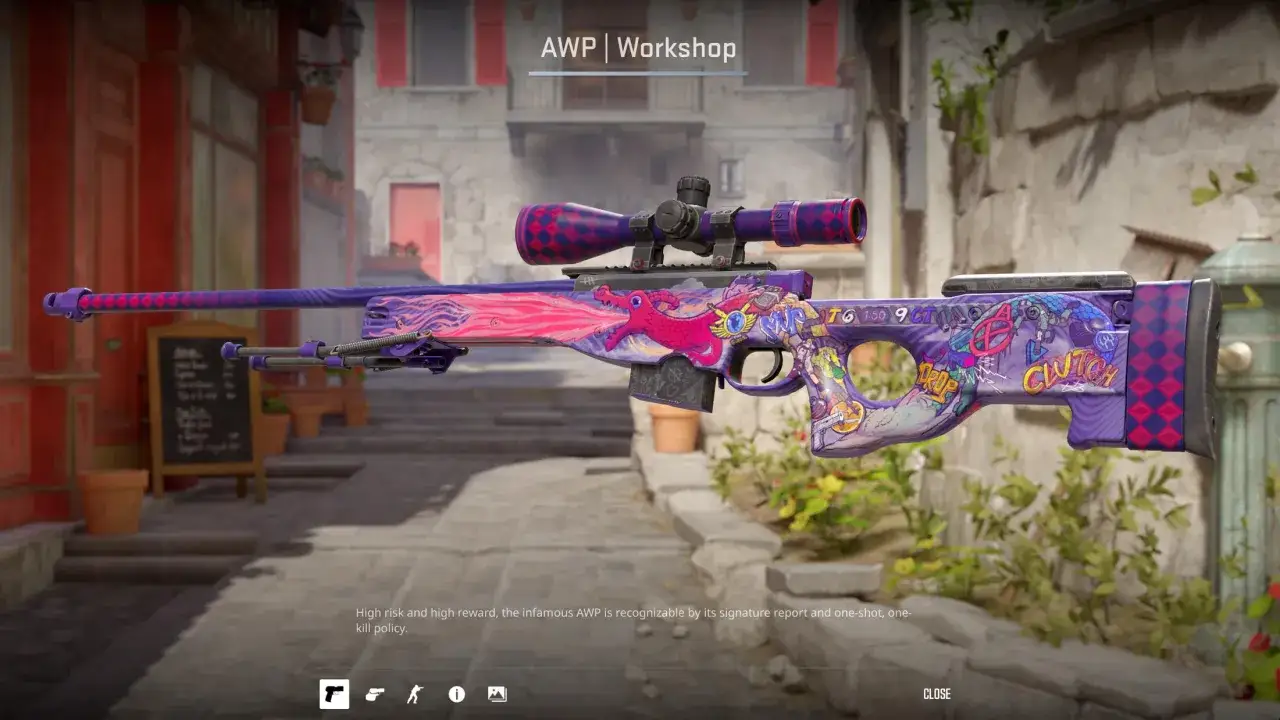 AWP z motywem smoka i napisem 