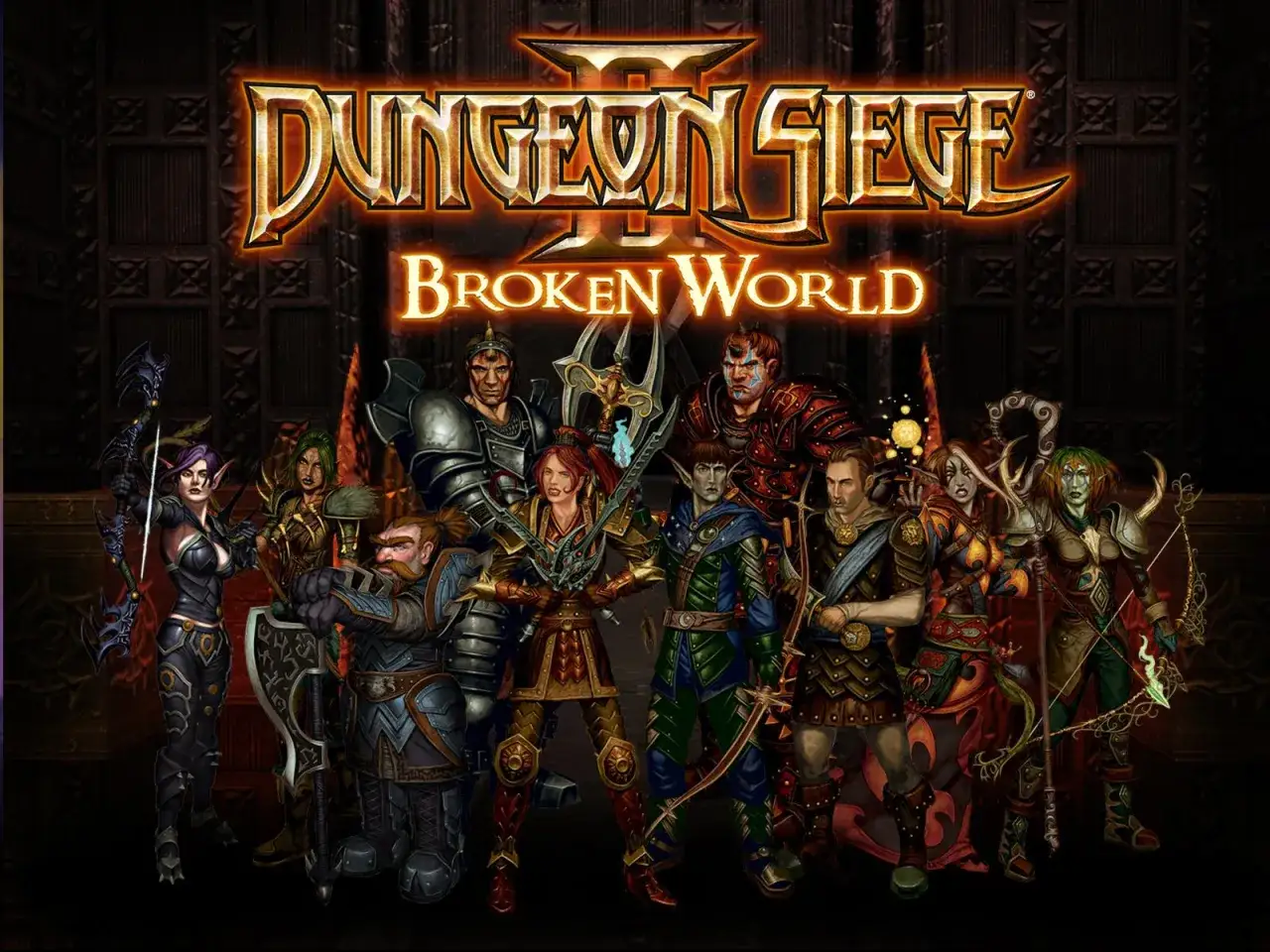 Drużyna bohaterów z gry Dungeon Siege II: Broken World gotowa do walki.